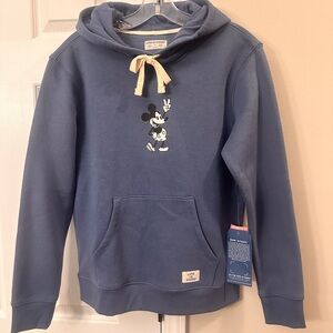 NEW w Tags Life is Good Women’s Navy Mickey Mouse Graphic Hoodie Sweatshirt sz S